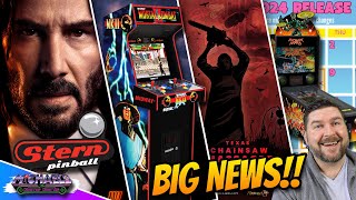 Arcade1Up Mortal Kombat Spectate, John Wick Stern Pinball, Texas Chainsaw Pinball M and AtGames News