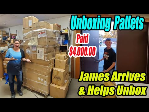 Unboxing a pallet and I get a surprise Helper! I unbox This massive pallet of Closeout items.