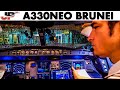 AIRBUS A330NEO Brunei Takeoff Pilot Cockpit Presentation