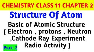 Chemistry class 11 chapter 2 //Structure of atom//Discovery of electron//Cathode ray //Radioactivity