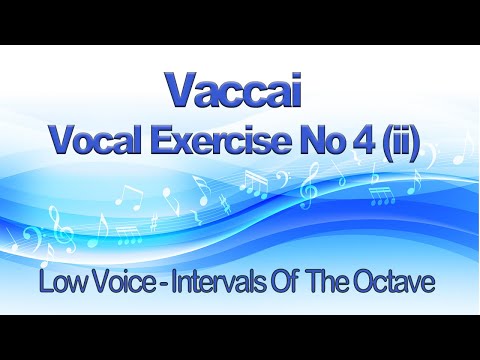Vaccai Practical Method Lesson 4(ii) Intervals Of The Octave 8th - Key F Low Voice -  Alto and Bass