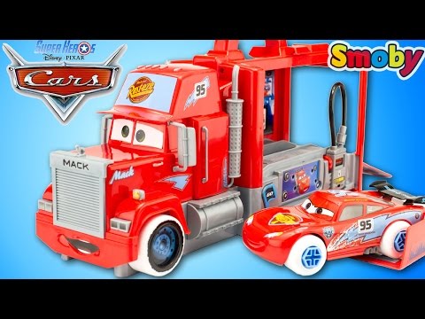 Jouet Disney Cars Camion Mack Truck Ice Racers Atelier Smoby Flash McQueen Lightning Unboxing Video