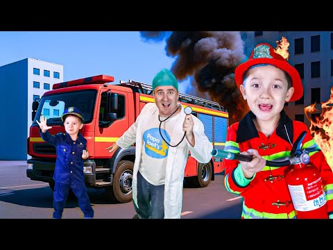 Hero Professions Firefighter Song and Superheros vs Zombie Spiders
