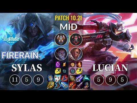 hyF FireRain Sylas vs Lucian Mid - KR Patch 10.21