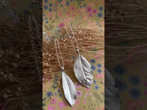 Silver clay leaf pendant from silver paste