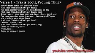 (Clean Lyrics) Travis Scott - Maria I&#39;m Drunk (Ft. Justin Bieber, Young Thug)