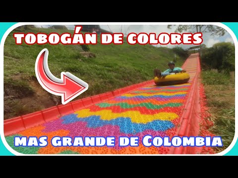 Este es el Tobogan de colores 🌈 más largo de Colombia,está ubicado en Fenicia Valle (Río Frio)