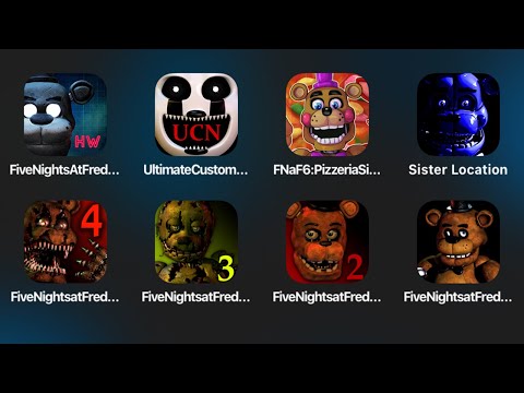 Five Nights at Freddy's Most Wanted,FNaF 6,Pizzeria Simulator,Sister Location,FNaF 4,FNaF 3,FNaF