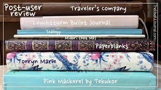 Post user review of 7 dot grid bullet journals: Stalogy, Leuchtturm, Paperblanks, Midori