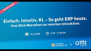 FRIDAY Insights: Einfach. Intuitiv. KI. – So geht ERP heute.  (Alexander Trautmann)