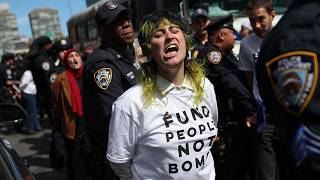 Netanyahu protest results in arrests ahead of Israel PM's UN speech, raw live stream footage shows