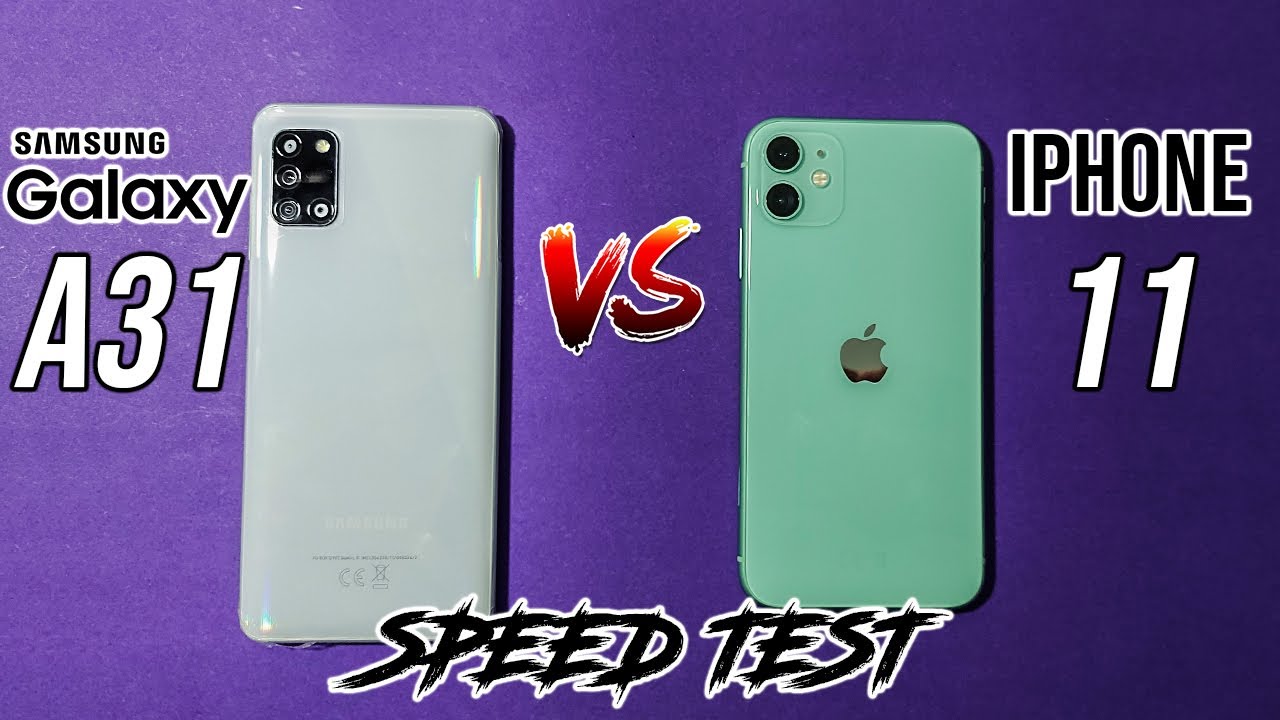 iPhone 11 vs Samsung Galaxy A31 Speed Test - 4k