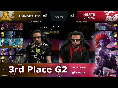 Misfits vs Vitality Game 2 | 3rd Place S8 EU LCS Summer 2018 | MSF vs VIT G2