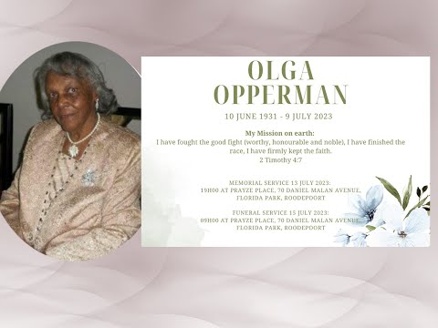 Olga Opperman - Funeral Service