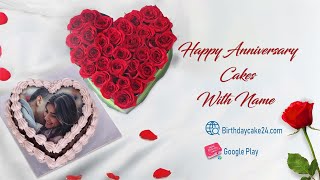 Happy Love Anniversary Cakes With Name Images for Whatsapp 💝