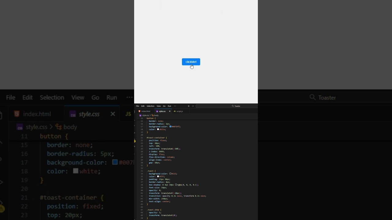 How To Make Custom Toast Notification in JavaScript | Step-by-Step For Beginners