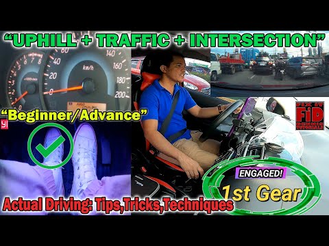 How to drive on busy Uphill with Stop and Go Traffic and Intersection