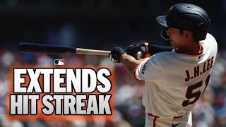 2 more hits for Jung Hoo Lee! Extends his hitting streak to 18 games, longest active run in MLB ????