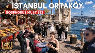Istanbul Turkey 2026 4k Walking TourOrtaköy Kumpir Street, Souvenir Market & Bos
