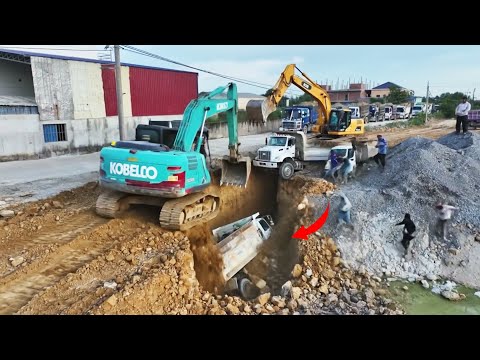 EXTREME CONSTRUCTION 😱 Massive Land Filling Done Right Trucks & Bulldozers Fill Massive Land Area