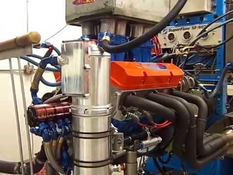 ASCS/NCRA 360 Sprint Car engine on the dyno stretching her lungs out.