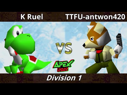 Apex 2022 - antwon420 (Fox) Vs. K Ruel (Yoshi) SSB64 Smash Bros Tournament