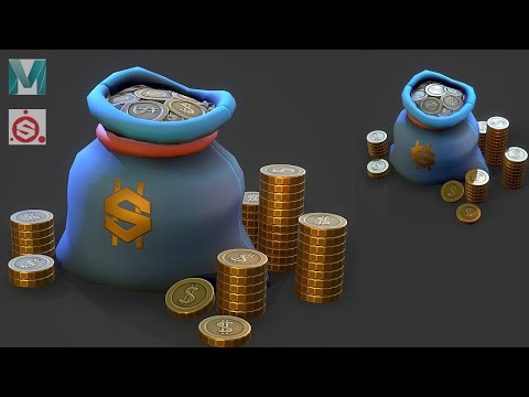 Autodesk Maya 2020, Substance Painter - Stylized Gold Sack