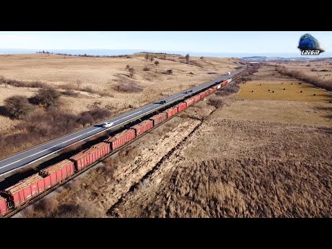 🚁🚂 Tren CFR MARFĂ Încărcat cu Lemne 🚂 CFR MARFĂ Heavy Wood Train Spre/To Huedin - 02 January 2022