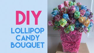 Easy DIY Lollipop Bouquet! Easy Treat Table Ideas! How To Make a Candy Bouquet