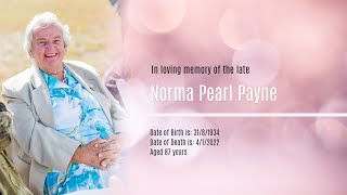 Memorial service for Norma Pearl Payne