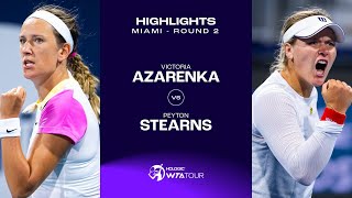 Теннис Victoria Azarenka vs. Peyton Stearns | 2024 Miami Round 2 | WTA Match Highlights