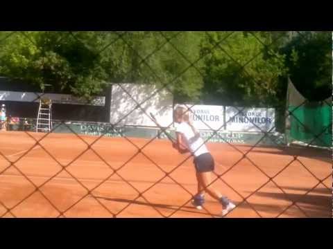 Daniela Ciobanu working on the tennis court