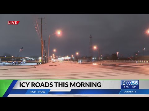 Winter weather causes icy roads in Lexington