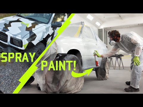 Pro Painter SPRAY PAINTS a Car!! || Rustoleum TURBO Paint Job || Arctic Camo for $150?!