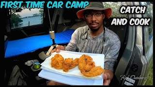 MY First CAR CAMP - 24 Hours FISHING - (Sebastian Inlet State Park) Florida