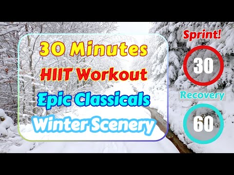 30 Minute Winter Wonderland HIIT Workout for Treadmill, Elliptical, Powerwalk - POV Virtual Scenery