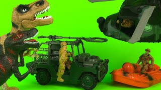 Just Kidz Dinosaur Hunting Play Set - Jurassic World Dino for Kids with Trucks Dinosaurs