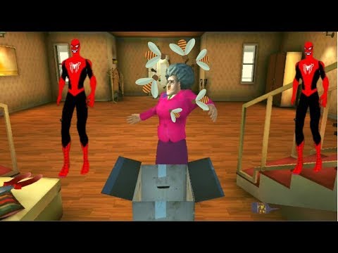 Scary Teacher 3D Vs Flying Spider Superhero City Battle Android Gameplay