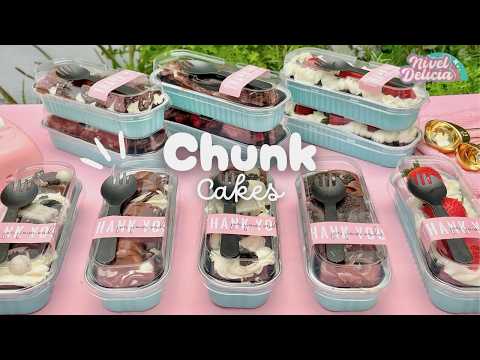 VIRAL SUPER MOIST Chocolate Chunk Cakes 🤤They're not 3 milk chocolates but they're DELICIOUS