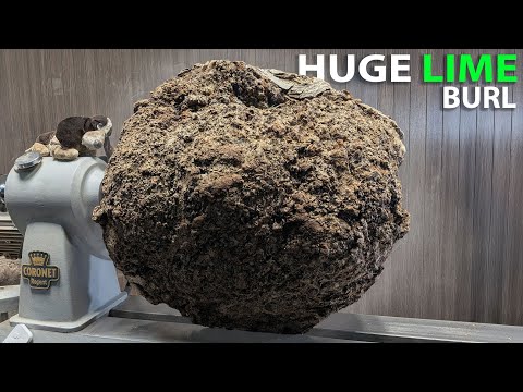 EDGE of DISASTER– Turning a Giant LIME Burl on the lathe