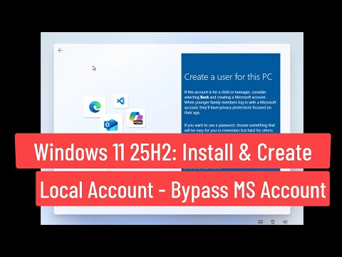 Windows 11 25H2: Установка и создание локальной учетной записи — обход учетной записи MS (пошагов...