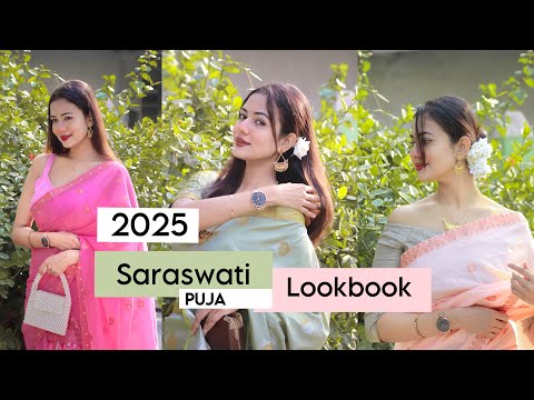 Saraswati Puja Lookbook 2025| *Meesho* Mekhela Sador Collection | Charchita Sarma