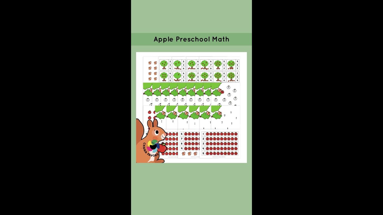 Apple Preschool Math Printable #chanafavors
