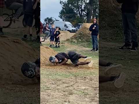 insane recovery from backflip crash 🫡 #bmx