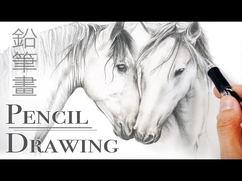 Drawing Horse 🐴 How to sketch horses - Realistic Art 鉛筆畫馬 素描 寫實手繪 Croquis Chevaux