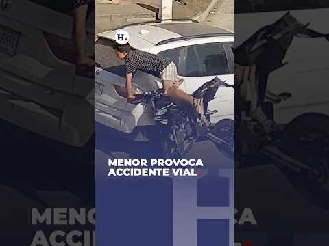 Menor provoca accidente vial
