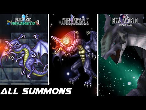 FINAL FANTASY IV PIXEL REMASTER - ALL SUMMONS COMPARISON [ PR / PSP / 3D REMAKE ]