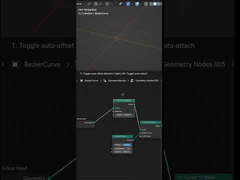 Reversible tapered curves in Blender