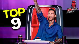 Top 9 INSTANT FOUR CHAIR TURNS | The Voice