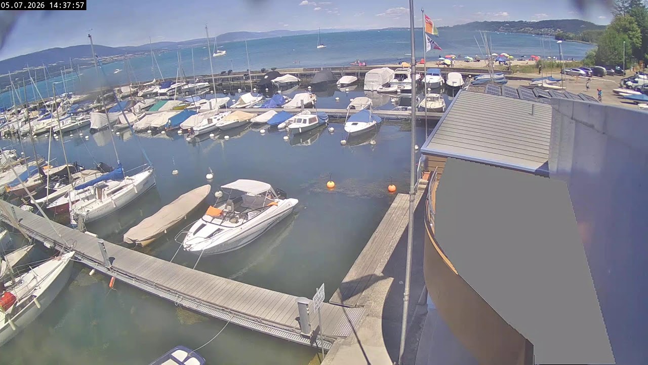 Live webcam view of Yvonand Marina & Sailing Harbour